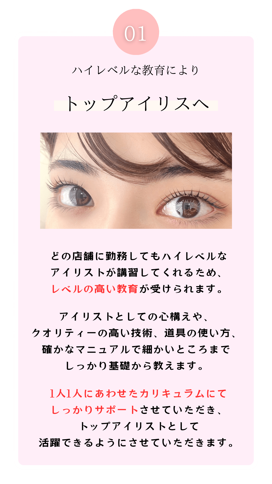 ハイレベルな教育によりトップアイリスへ